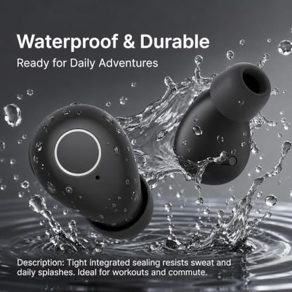 Smallest Invisible Earbuds Wireless Bluetooth, Low Profile Micro Tiny Discreet Hidden Earbuds for Work,Mini Small Headphones, Invisible Sleep Wireless Earphone for Small Earbuds - color: Black