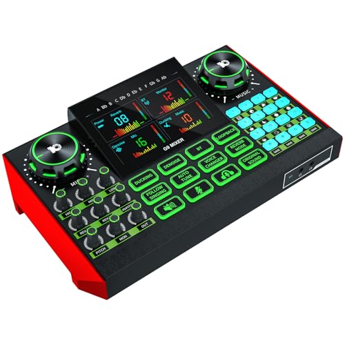 Tenlamp G9 Live Sound Card — Game audio mixer with built-in audio interface, compatible with smartphones and computers. Soundboard designed for live streaming and content creation.