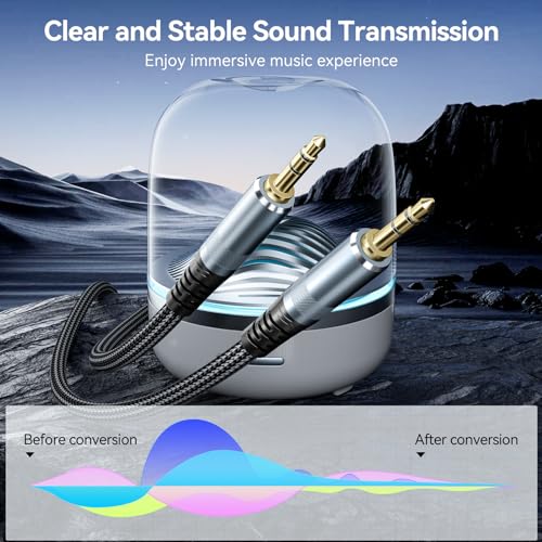 AUX Cable 20ft Long 3.5mm Audio Aux Cord 20 Feet Male to Male | Stereo Auxiliary 1/8 Headphone Jack TRS Hi-Fi Sound for Car, TV, Laptop, Smartphone, Tablet, MP3 - size: 20 Feet