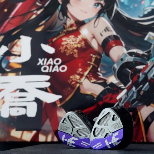 Tangzu Xiao Qiao 10mm Dynamic Driver IEMs, Harmonic Empire Semi-Open Back HiFi Earphones with Graphene Diaphragm & CNC Resin Shell (Purple, 3.5mm) - color: Purple, size: 3.5mm