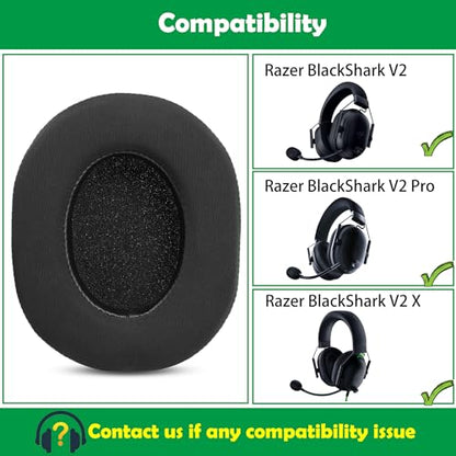 Cooling Gel Replacement Earpads Cushions Compatible with Razer BlackShark V2/BlackShark V2 Pro/BlackShark V2 X Gaming Headset Ear Pads with Cooling Gel Layer
