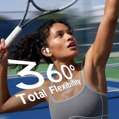 DARONGFENG Open Ear Headphones Wireless Earbuds Bluetooth 5.4, for Running & Workouts: Ergonomic Snug-Fit Earhook, Powerful Bass, Immersive HD Sound & Clear Calls, 40H Playtime with Smart Display