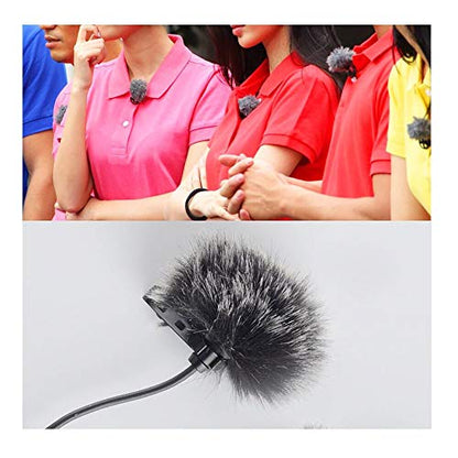 Lavalier Wind Muff 2 Pack Lapel Microphone Wind Muff 0.2/0.4 Inch Furry Lav Windscreen Windproof Wind Screen (0.4inch, Black/White) - color: Black/White, size: 0.4inch 2pcs