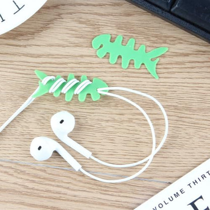 Artibetter 200pcs Fish Bone Cable Winder Silicone Earphone Line Organizer Creative Cable Storage for Home Design Random Colors