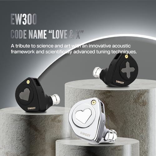 Linsoul SIMGOT EW300 1DD+1Planar+1PZT Hybrid Driver in Ear Monitor, Wired Earbuds IEM Kiwi Ears SONICAP Waterproof Earbud Case