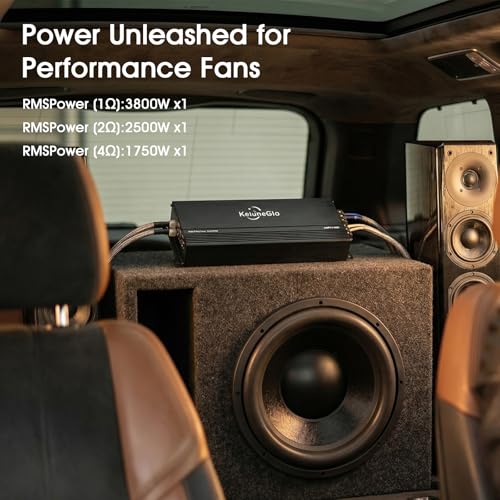 KG AMPX1100D Class D Car Amplifier, 4 Ohm,MAX 3000W,1 Channel,Powerful Bass, Specifically Built for Car Audio System Upgrade - size: 3000W Monoblock