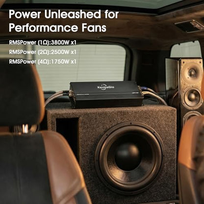 KG AMPX1100D Class D Car Amplifier, 4 Ohm,MAX 3000W,1 Channel,Powerful Bass, Specifically Built for Car Audio System Upgrade - size: 3000W Monoblock