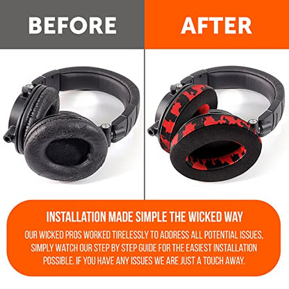 WC PadZ Velour - Earpads for Audio Technica, HyperX, Arctis & More | Made by Wicked Cushions | Extra Thick | Also fits Logitech G Pro X & 50+ Additional Models | Red Camo - color: Red Camo