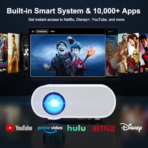 HOMPOW 4K Projector with WiFi and Bluetooth, 1500 ANSI Google TV Projector - style: Google system