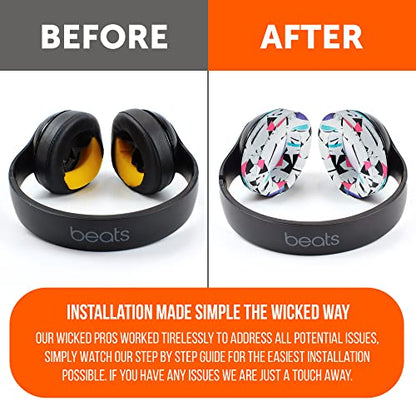 WC PadZ Studio 2 & 3 - Ear Pads for Beats Studio 2, 3 Wired & Wireless | Made by Wicked Cushions | Does NOT Fit Beats Solo (B0501, B0500). PU Leather, Enhanced Foam & Stronger Adhesive | 90's White - color: 90's White