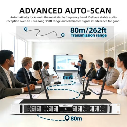 Debra 8-Channel Wireless Conference Microphone System, UHF Pro Auto Pairing, 80M Stable Transmission, 360° Gooseneck Mic for Meetings, Lectures & Conferences(8 Conference) - color: 8 Conference
