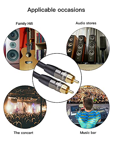 Subwoofer Cable - RCA to RCA Audio Cable, Dual Shielded with Gold Plated Connectors - Black (20FT)