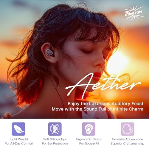 Linsoul Kiwi Ears Aether in Ear Monitor, 15.3mm Large Planar Driver IEM Earphone + Kiwi Ears SONICAP Waterproof Earbud Case