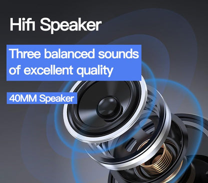 Upgraded Hybrid Noise Cancelling Headphones Over Ear with Transparent Modes Wireless Bluetooth with Mic Soft-Earpads Hi-Fi Audio Deep Bass Comfortable Fit Long Playtime for Home Office Travel Black