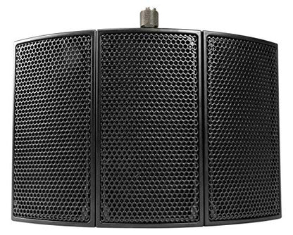 Rockville RCM02 Studio Condenser Microphone Bundle with Isolation Shield | Cardioid, 48V Phantom Power, XLR Output, Aluminum Body, Metal Shock Mount, RockShield 1 Dampening Foam, Podcast, 2-Items