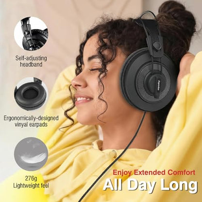 Superlux HD668B MKII Semi-Open Studio Headphones, 50mm Drivers, 56Ω, Wired | For mixing and mastering; HD668 upgraded diaphragm, neutral 50mm-driver tuning, precise imaging and a detachable cable