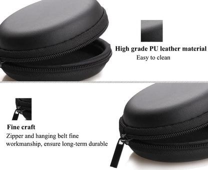 AKOAK 6 Pcs Portable Round Earphone Storage Box USB Data Cable Hard Disk Zipper Bag Storage Bag