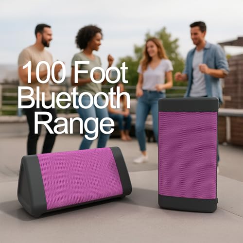 OontZ Angle 3 Gen 4 Portable Bluetooth Speaker, 12W, 24-Hour Playtime, Pink | Compact 12W Bluetooth speaker with clear sound, 24-hour playtime, 100-ft range, IPX5 waterproof, AUX Input. - color: Pink