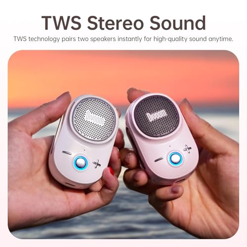 Divoom Itour-S Wearable Bluetooth Speaker, IP67 Clip-On, 10H Playtime, Pink | Waterproof, Dustproof, Travel, Work, Golf, Gift Idea & Outdoor Audio - color: pink