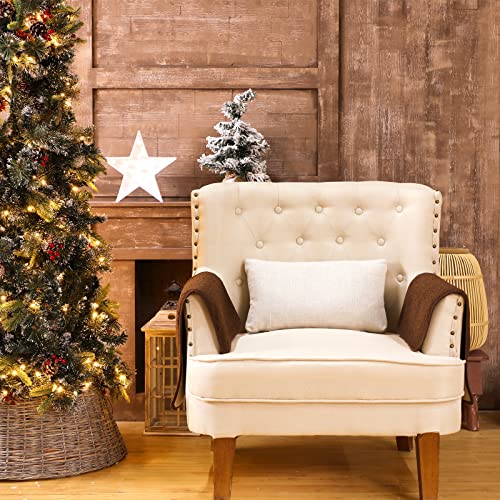 Frienda 2 Pieces Recliner Headrest Covers Sofa Headrest Protector for Recliner Chair Couch Furniture Non Slip for Living Room(Brown) - color: Brown
