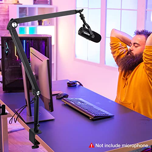 Blue Yeti Boom Arm with Extension Tube - Mic Boom Arm Compatible with Blue Yeti, Adjustable Boom Height Microphone Stand for HyperX QuadCast, Shure MV7, Rode, and Most Gaming Mic By SUNMON - color: Blue Yeti Boom Arm