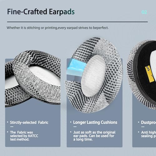 Cooling Gel QuietComfort 35 / QC35 II Replacement Ear Pads for Bose Headphones, Fits QC45 QC25 QC2 QC15, AE2i AE2w, SoundTrue & SoundLink Series (White) - color: Grey & White