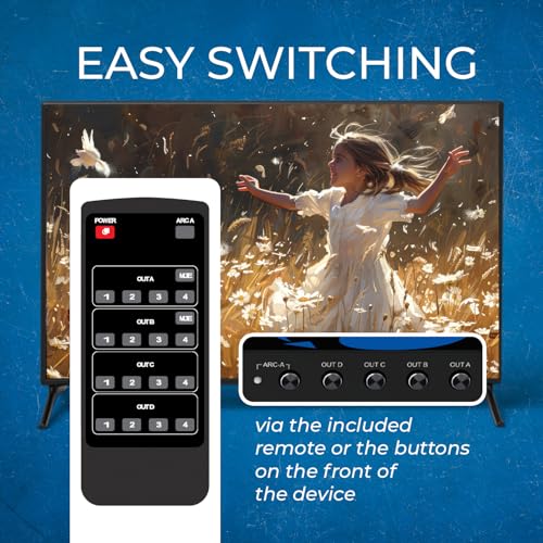 OREI 4x4 HDMI Matrix Switch 4K Downscale, ARC, Audio Extraction, HDCP 2.2 (Pack of 15) - size: 4x4 (Pack of 15)