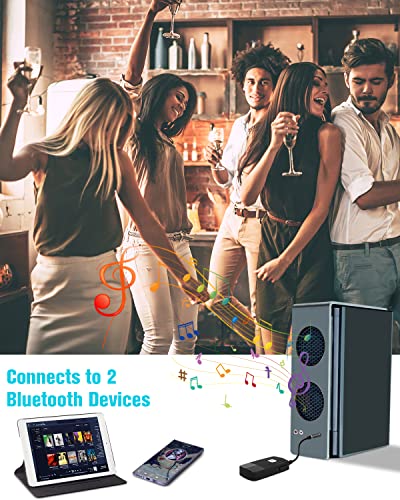 Golvery Bluetooth V5.4 Receiver for Speaker Home Stereo with 3.5mm AUX/RCA | HiFi Wireless Audio Adapter for Car/Wired Headphones, 20 Hours Playtime, Dual Connection to 2 Phones, Easy Control ON/Off - style: J205 Stereo Stream