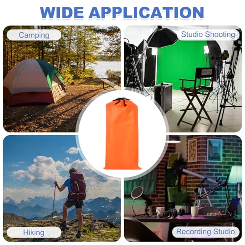 2 Pcs 18 x 10 Inch Tripod Monopod Case Bag, Oxford Cloth Foldable Tripod Carrying Case Bag with Drawstring, Fits Speaker/Light Stand/Studio/Outdoor/Travel/Camping, Orange - size: 18x10 Inch