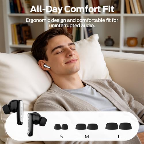 Monster Wireless Earbuds, Bluetooth 6.0 Headphones Deep Bass, Black