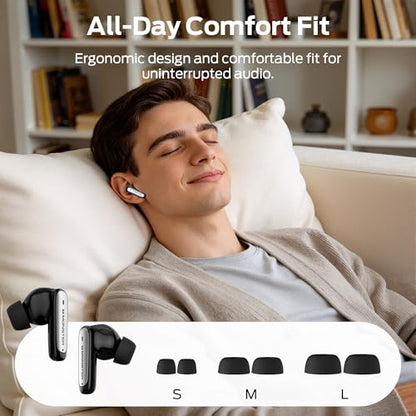 Monster Wireless Earbuds, Bluetooth 6.0 Headphones Deep Bass, Black
