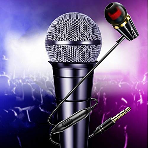 Single Earphone One Side Earplugs with Microphone 3.5mm Plug Single Earbud Stereo Sound Reinforced Cord Compatible with Smartphone MP3,Radio