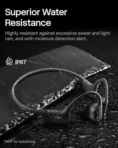 SHOKZ OpenRun Mini Bone Conduction Headphones, Black, USB-C Charging | Bundle with Sweat Headband；Open ear comfort; Lightweight & Secure fit; IP67 water resistance; 8H battery; Running/Cycling - color: Black, size: Mini Size+USB-C Charging