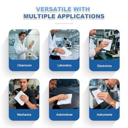 Anti-Static Microfiber cloths 4"x4"(400 Pcs,200GSM) | Lint Free Cloths,Reusable,Special ESD Protection Design is Suitable for Protecting Sensitive Electronic Components and Tools - size: 4"x4" (Pack of 400)