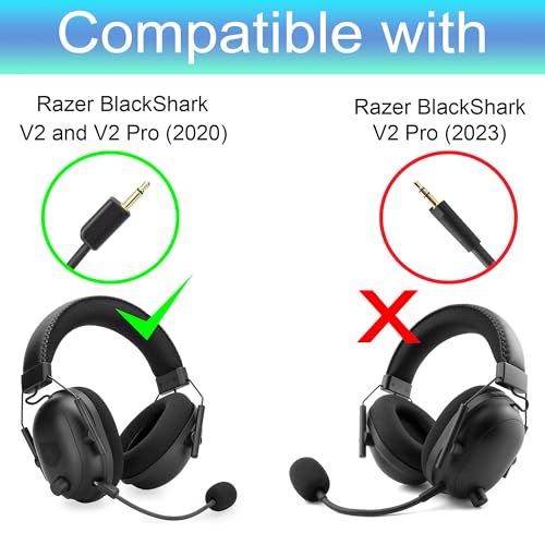 LEFXMOPHY Blackshark V2 Mic Replacement for Razer BlackShark V2 and V2 Pro Wireless Gaming Headset 3.5mm Detachable Game Boom Microphone with Foam - color: Black Standard 1-Pack