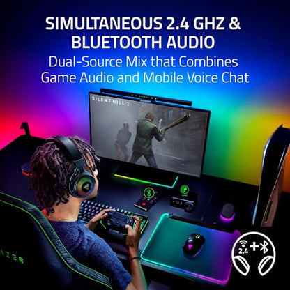 Razer Kraken V4 Pro Wireless Gaming Headset w/OLED Control Hub | HD Haptics, 2.4GHz Wireless, Bluetooth, USB, 3.5 mm, Super Wideband Mic