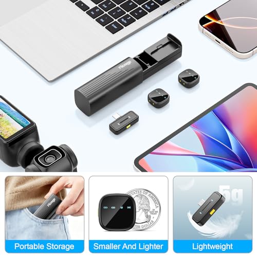 Facmogu K26 AI Noise Reduction Wireless Lavalier Microphone for Android & iPhone15/16/17(USB-C Plug), Reverb, Magnetic Mini Lav Mic Lapel Clip on Mic with Charging Case for YouTube, TikTok, Vlogging - color: K26 AI Mini Lavalier Mic