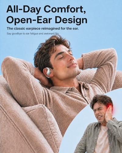 Wireless Headset Wireless Headphones Handsfree Call Wireless Earpiece Noise Cancellation Earbud Earphones Mic Compatible with Cell Phones Car Driver Trucker Business Office (Warm White with box) - color: Warm White with box