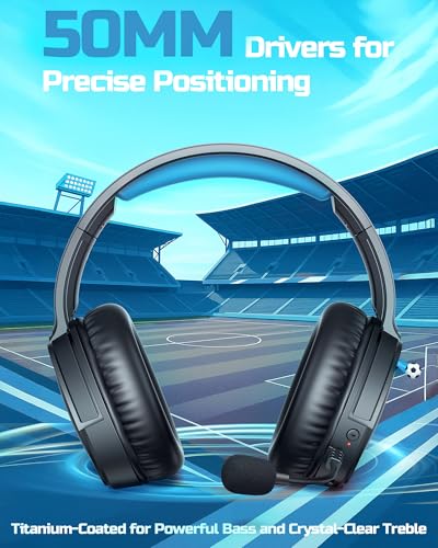 BINNUNE Wireless Gaming Headset — 2.4GHz Low-Latency USB Dongle + Bluetooth, 50mm Drivers 7.1 Surround, Noise-Cancelling Mic, 40H Battery — Over Ear Wireless Headphones for PS5, PC, Laptop, Blue - color: Blue
