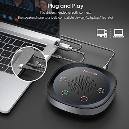 USB Speakerphone, Omnidirectional Computer Speaker with Microphone,Plug and Plays Portable Speaker with Microphone for Holding Meetings Anywhere with Immersive Sound - size: JV801pro