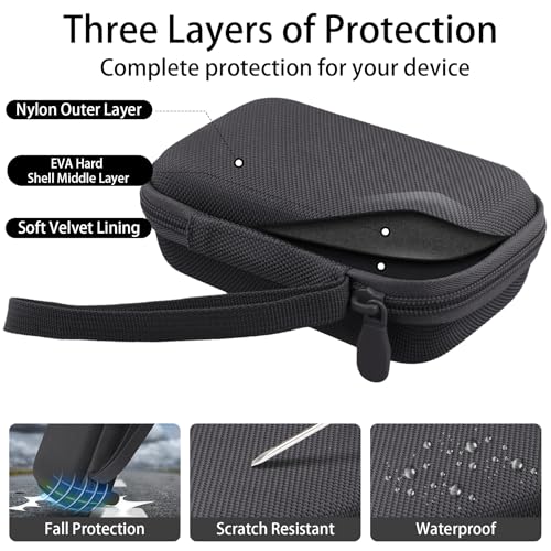 for JBL Go 5/4/3 Ultra Portable Speaker Hard Travel Case, Black | Protective Storage Bag with Mesh Pocket & Hand Strap, Shockproof EVA Carrying Box, Soft Lining - color: Black Case