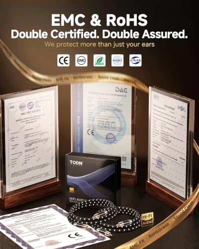 TODN 1.5ft Audiophile OCC RCA Audio Cables Shielded for Turntable/Amp/CD - color: AG-MAX Plus, OCC, size: 1.5ft, Stereo Pair