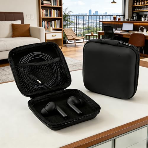 Portable Protective Case for Mini Audio Accessories–Shockproof,Water-Resistant,with Soft Lining to Avoid Scratches - color: Black