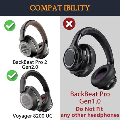 SOULWIT Replacement Kit for BackBeat Pro 2, Voyager 8200 - Black - color: Black