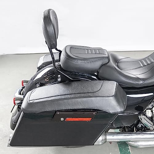 Mofun Saddlebag Speaker Lid Covers Fit for Harley Touring 1993-2013 | PU Leather, Fit for Touring Road King Electra Road Street Glide 1993-2013 - size: 1993-2013 Patternless Style