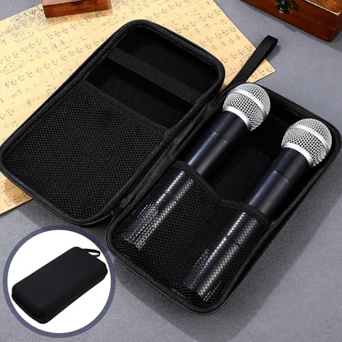 Cabilock Portable Microphone Carrying Case for Wireless Mic Storage, Black