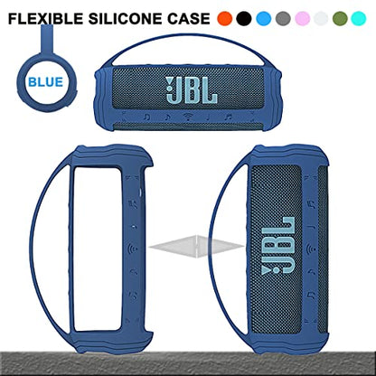 JCHPINE Silicone Cover Case for JBL Flip 6 Portable Bluetooth Speaker - color: Blue Cover