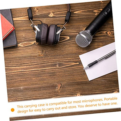 Portable Microphone Storage Case for Karaoke Accessories, Black EVA Bag