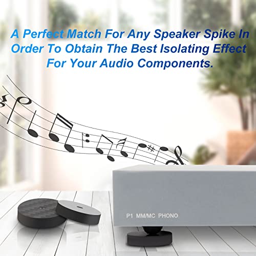 Monosaudio 4Pcs Carbon Fiber Isolation Speaker Spikes Pads 25X5mm Speaker Spike Floor Protectors Speaker Isolation Feet for Audio,Speakers,Subwoofers,Amplifier,Home Theater,Turntable,DAC(Black) - size: 25X5mm