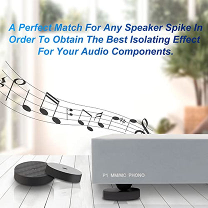 Monosaudio 4Pcs Carbon Fiber Isolation Speaker Spikes Pads 25X5mm Speaker Spike Floor Protectors Speaker Isolation Feet for Audio,Speakers,Subwoofers,Amplifier,Home Theater,Turntable,DAC(Black) - size: 25X5mm